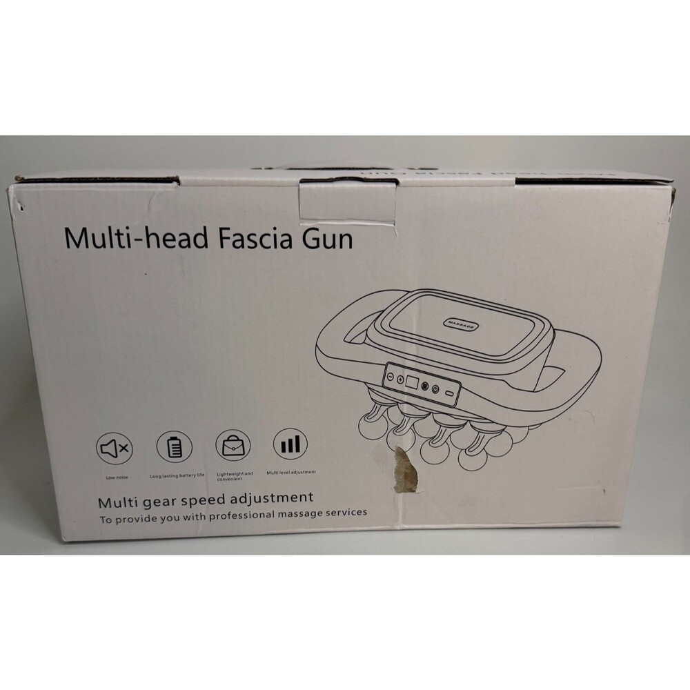 Massage Gun Neck Massager JBD-086 Gray, Rechargeable USB, 16 Heads, Low Noise